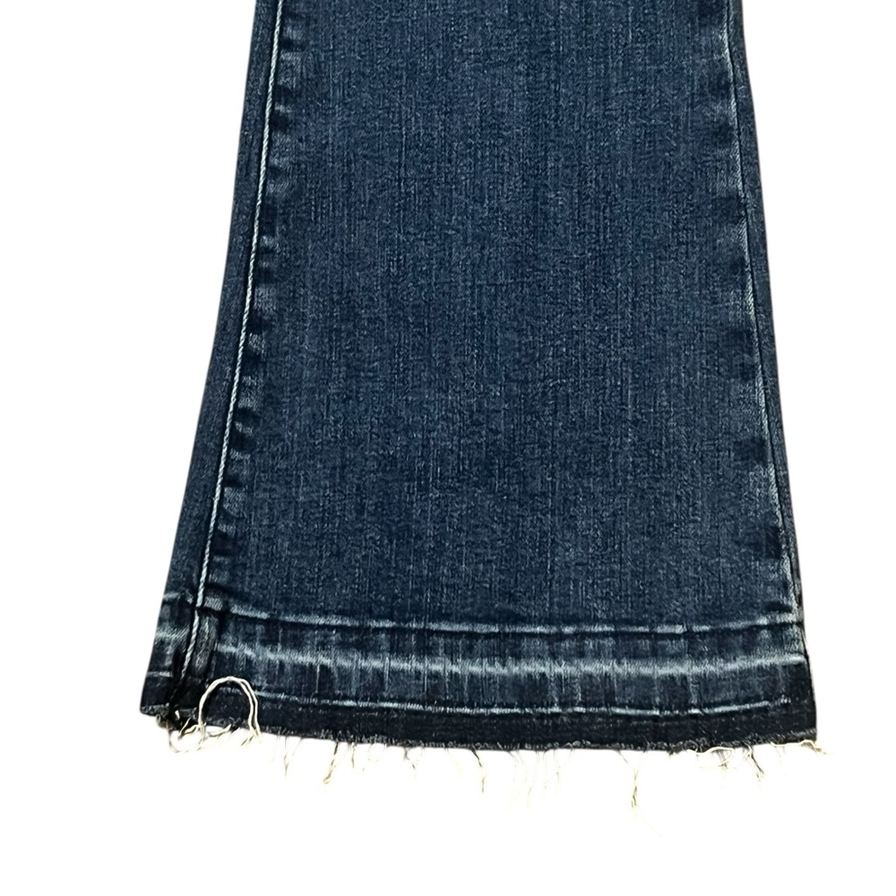 Frame le high flare high rise medium wash raw hem flare jeans - Picture 9 of 14